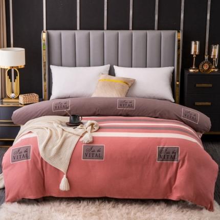 晶缦家纺 2023新款风尚系全棉生态磨毛多规格单被套 印象风范