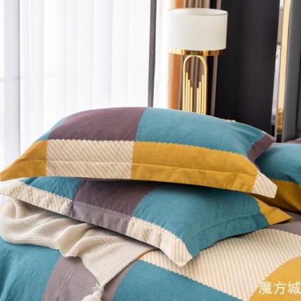 91家纺网 家纺一手货源 找家纺 晶缦家纺 2023新款风尚系全棉生态磨毛多规格单品枕套 魔方城