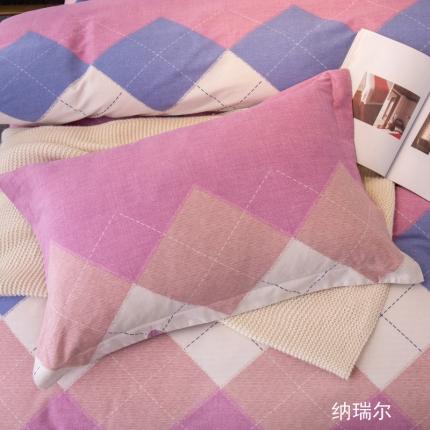 91家纺网 家纺一手货源 找家纺 晶缦家纺 2023新款风尚系全棉生态磨毛多规格单品枕套 纳瑞尔