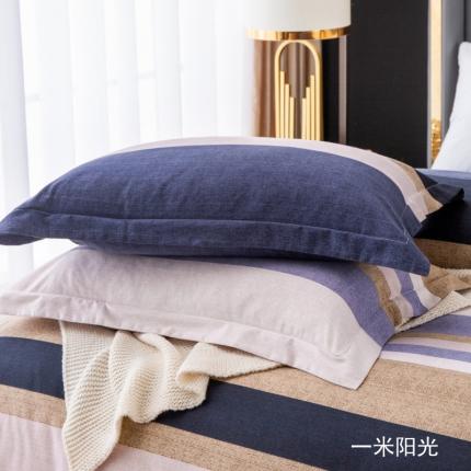 91家纺网 家纺一手货源 找家纺 晶缦家纺 2023新款风尚系全棉生态磨毛多规格单品枕套 一米阳光