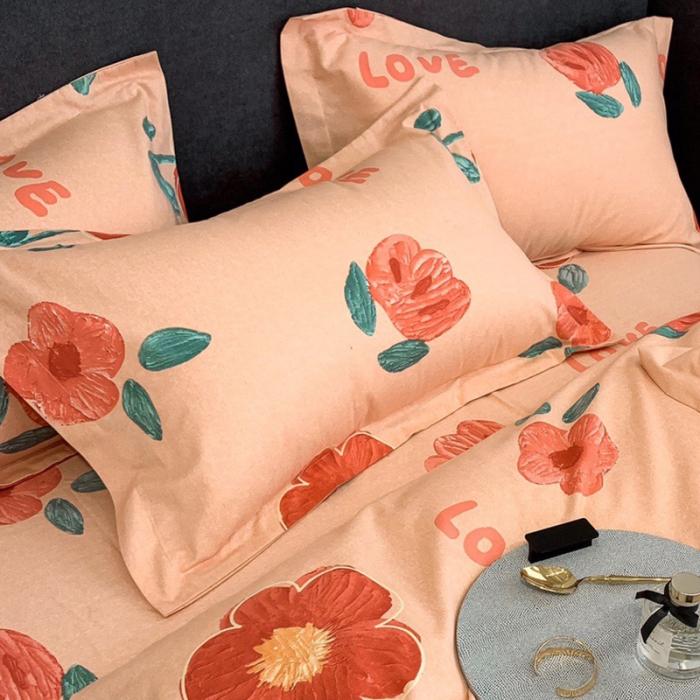 91家纺网 家纺一手货源 找家纺 晶缦家纺 2023新款风尚系全棉生态磨毛多规格单品枕套 一念花开