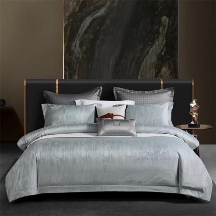 91家纺网 家纺一手货源 找家纺 时亿 2023新款纯植物真丝短毛绒四件套卡斯特 卡斯特-月光灰