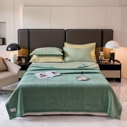 91家纺网 家纺一手货源 找家纺 （总）诗黛尔 2023新款天丝绒夹棉床盖三件套系列