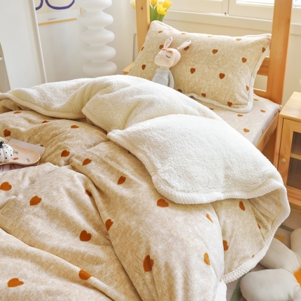 91家纺网 家纺一手货源 找家纺 多乐家纺 2023年新款牛奶绒羊羔绒学生三件套被套枕套四件套床单床笠