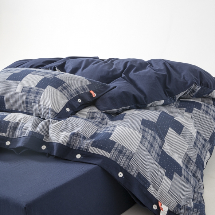 91家纺网 家纺一手货源 找家纺 （总）安莱生活 2023新款拼布田园纽扣款四件套