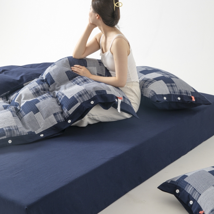 91家纺网 家纺一手货源 找家纺 （总）安莱生活 2023新款拼布田园纽扣款四件套