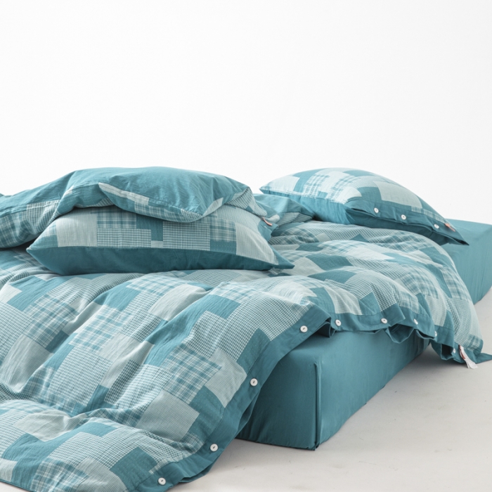 91家纺网 家纺一手货源 找家纺 安莱生活 2023新款拼布田园纽扣款四件套 拼布田园纽扣款-乌兰