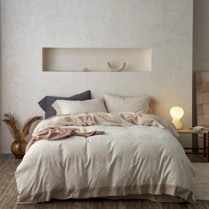 91家纺网 家纺一手货源 找家纺 （总）安莱生活 2023新款双层纱大提花纽扣款波拿系列工艺款四件套