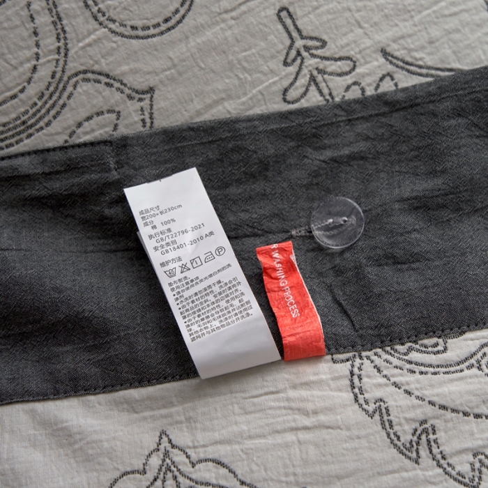 91家纺网 家纺一手货源 找家纺 安莱生活 2023新款双层纱大提花纽扣款波拿系列工艺款四件套 波拿-深灰