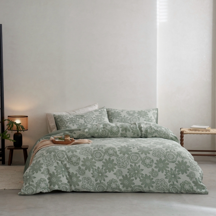 91家纺网 家纺一手货源 找家纺 （总）安莱生活 2023新款双层纱百花争妍四件套