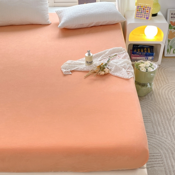 91家纺网 家纺一手货源 找家纺 美派工厂店 2023新款双面床笠 爱玛橙