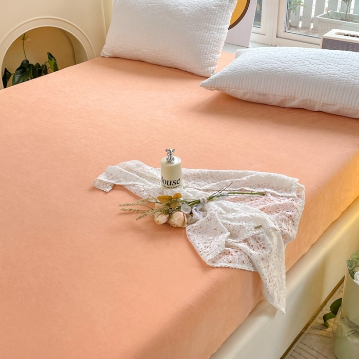 91家纺网 家纺一手货源 找家纺 美派工厂店 2023新款双面床笠 爱玛橙