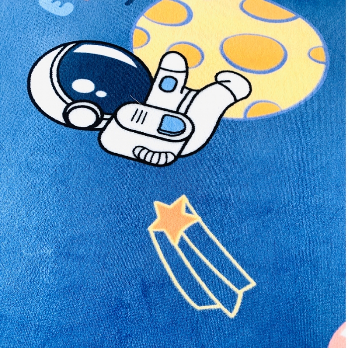 91家纺网 家纺一手货源 找家纺 小虾米 2023新款上下床加厚牛奶绒床笠 遨游太空