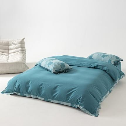 91家纺网 家纺一手货源 找家纺 安莱生活 2023新款简约拼布田园拼边四件套 乌兰