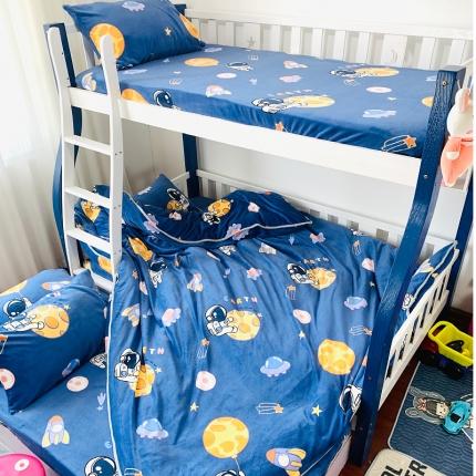 91家纺网 家纺一手货源 找家纺 小虾米 2023新款上下床加厚牛奶绒被套 遨游太空