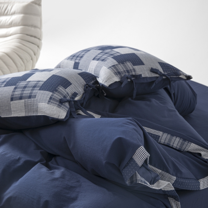 91家纺网 家纺一手货源 找家纺 （总）安莱生活 2023新款简约拼布田园拼边四件套