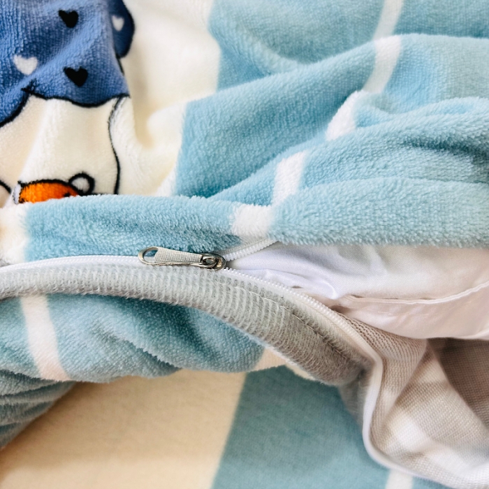 91家纺网 家纺一手货源 找家纺 小虾米 2023新款上下床加厚牛奶绒被套 冰淇淋