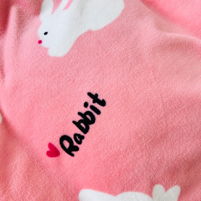 91家纺网 家纺一手货源 找家纺 小虾米 2023新款上下床加厚牛奶绒被套 欢乐兔