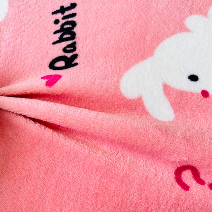 91家纺网 家纺一手货源 找家纺 小虾米 2023新款上下床加厚牛奶绒被套 欢乐兔