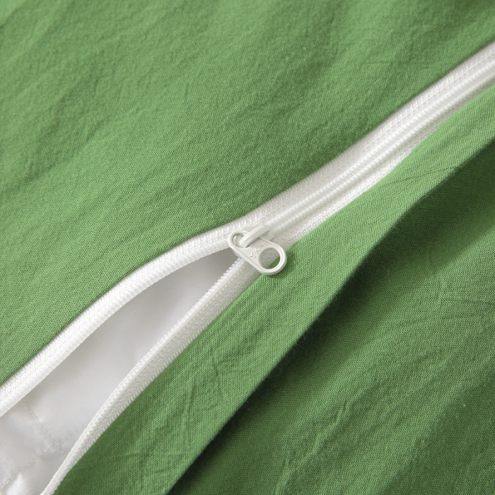 91家纺网 家纺一手货源 找家纺 安莱生活 2023新款简约拼布田园拼边四件套 嫩绿