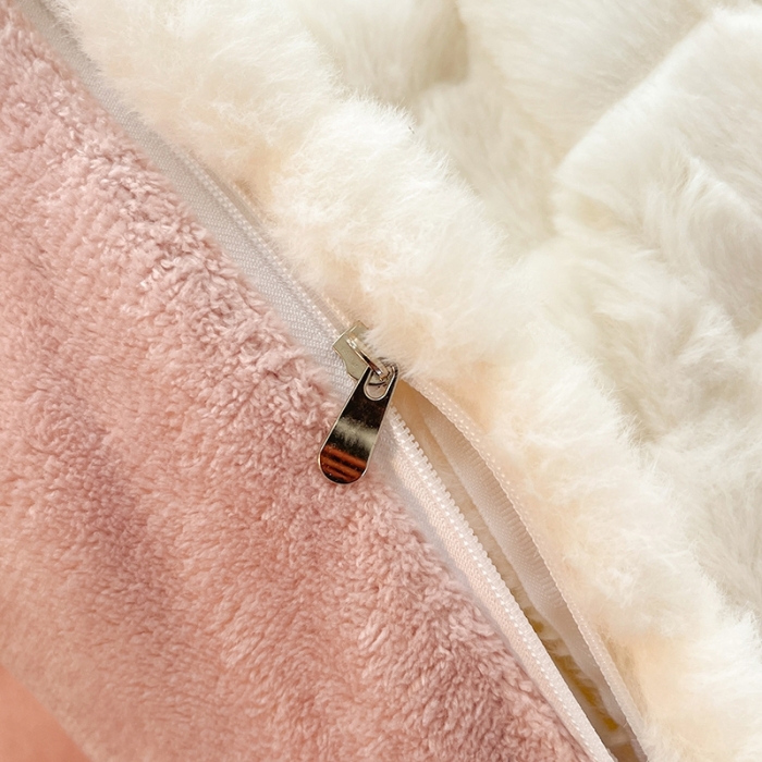 91家纺网 家纺一手货源 找家纺 欧冠家纺 2023新款高克重兔绒牛奶绒四件套 月光白粉