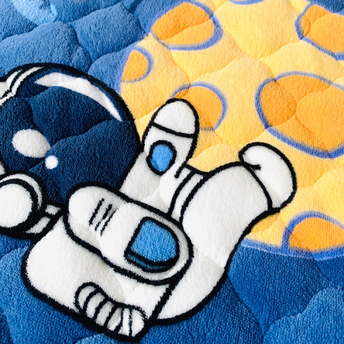 91家纺网 家纺一手货源 找家纺 小虾米 2023新款上下床加厚牛奶绒夹棉床笠 遨游太空