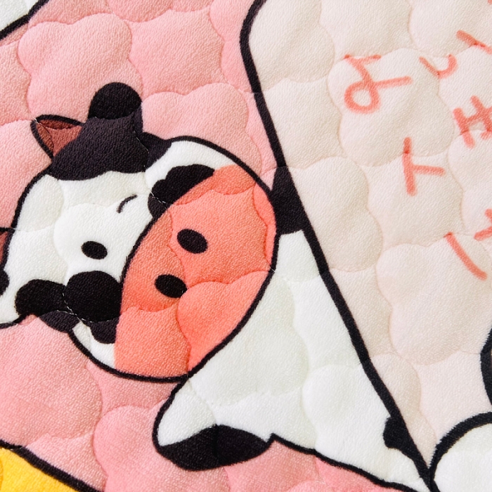 91家纺网 家纺一手货源 找家纺 小虾米 2023新款上下床加厚牛奶绒夹棉床笠 开心女孩