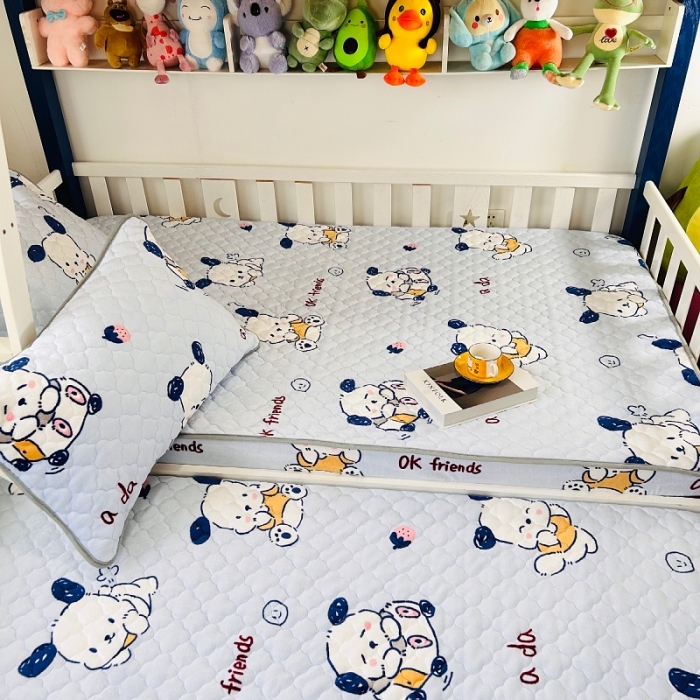 91家纺网 家纺一手货源 找家纺 小虾米 2023新款上下床加厚牛奶绒夹棉床笠 幸运小狗