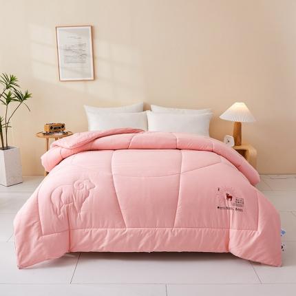 91家纺网 家纺一手货源 找家纺 薇玛仕 2023新款澳洲羊毛纯棉羊毛被 被子被芯 粉玉