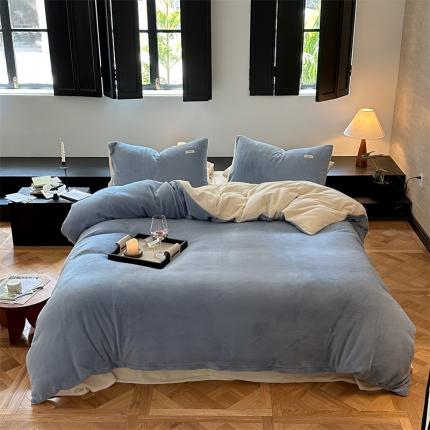 91家纺网 家纺一手货源 找家纺 （总）2023新款双拼牛奶绒被套