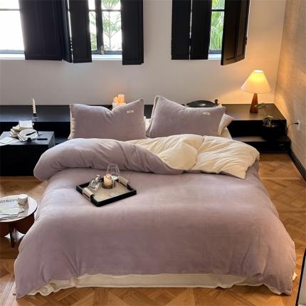 91家纺网 家纺一手货源 找家纺 （总）2023新款双拼牛奶绒被套