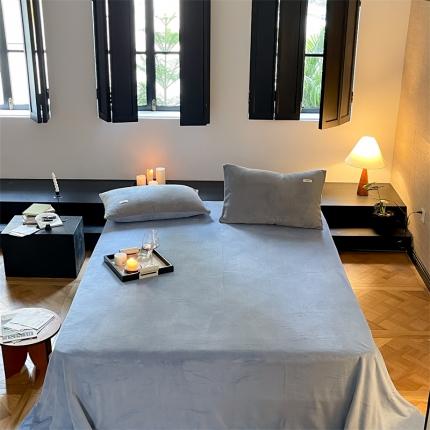 91家纺网 家纺一手货源 找家纺 （总）时光里2023新款双拼牛奶绒床单