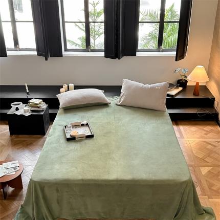 91家纺网 家纺一手货源 找家纺 （总）时光里2023新款双拼牛奶绒床单