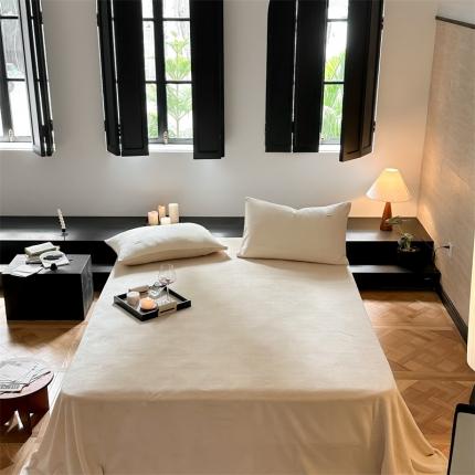 91家纺网 家纺一手货源 找家纺 （总）时光里2023新款双拼牛奶绒床单