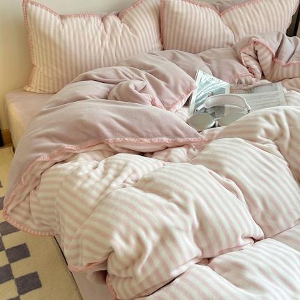 91家纺网 家纺一手货源 找家纺 (总) 三朵 2023新款无印风牛奶绒四件套