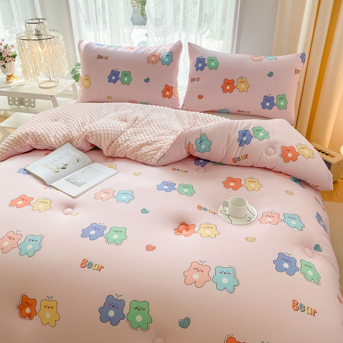 91家纺网 家纺一手货源 找家纺 （总）天瑜家纺 2023新款针织豆豆绒冬被