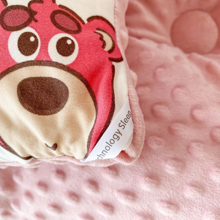 91家纺网 家纺一手货源 找家纺 天瑜家纺 2023新款针织豆豆绒冬被 小草莓熊