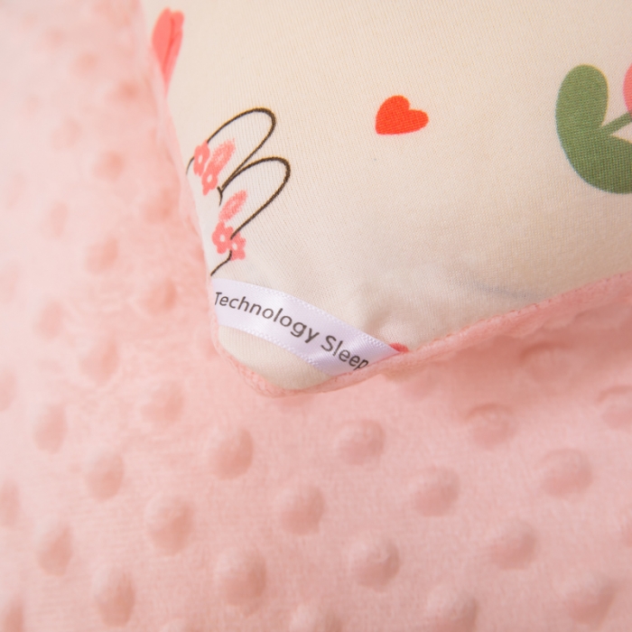 91家纺网 家纺一手货源 找家纺 天瑜家纺 2023新款针织豆豆绒冬被 小花兔子粉