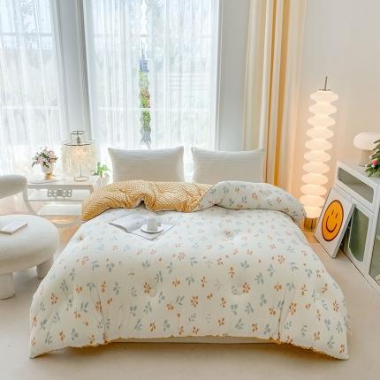 天瑜家纺 2023新款针织豆豆绒冬被 小金果