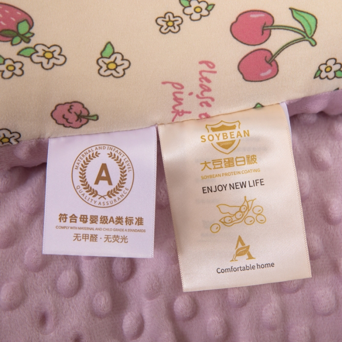 91家纺网 家纺一手货源 找家纺 天瑜家纺 2023新款针织豆豆绒冬被 樱桃女孩