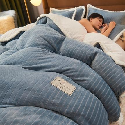 91家纺网 家纺一手货源 找家纺 全季家居 2023新款纯色印花抗静电大包边牛奶绒贝贝绒单被套 雅致灰