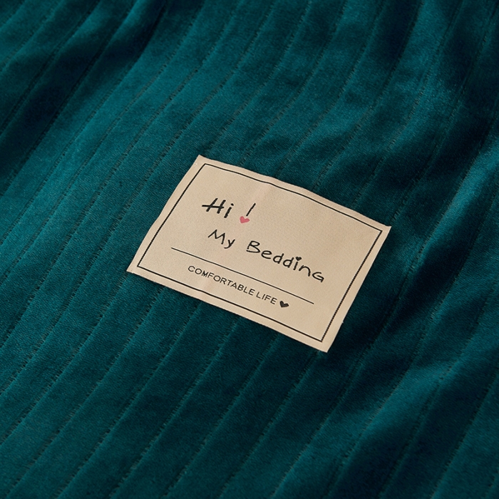 91家纺网 家纺一手货源 找家纺 全季家居 2023新款纯色印花抗静电大包边牛奶绒贝贝绒单被套 宝石蓝