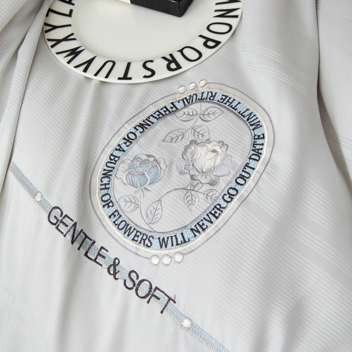 91家纺网 家纺一手货源 找家纺 丽卡家纺 2023新款提花大豆纤维玫瑰天使系列被子被芯 玫瑰天使-灰