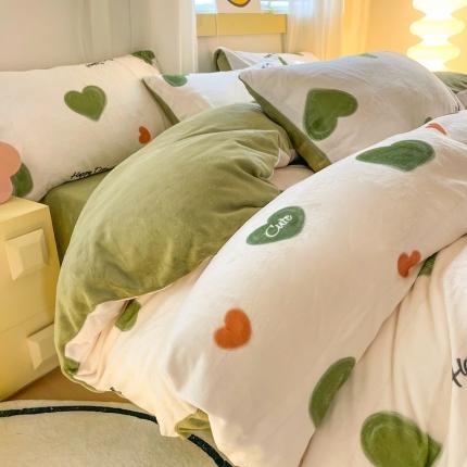 91家纺网 家纺一手货源 找家纺 （总）梦柏家纺 2023新款高克重牛奶绒印花四件套