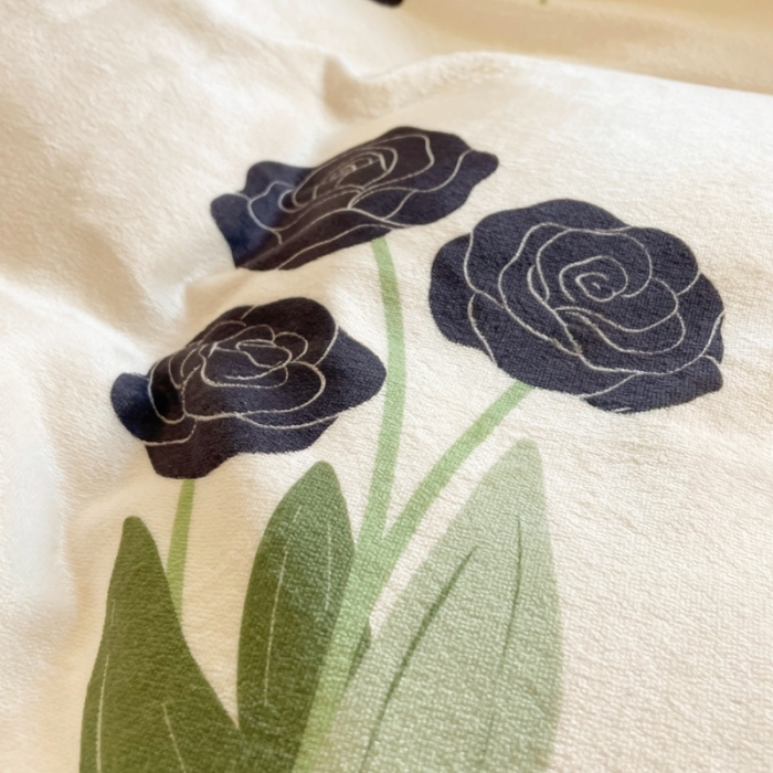 91家纺网 家纺一手货源 找家纺 梦柏家纺 2023新款高克重牛奶绒印花四件套 海岛玫瑰