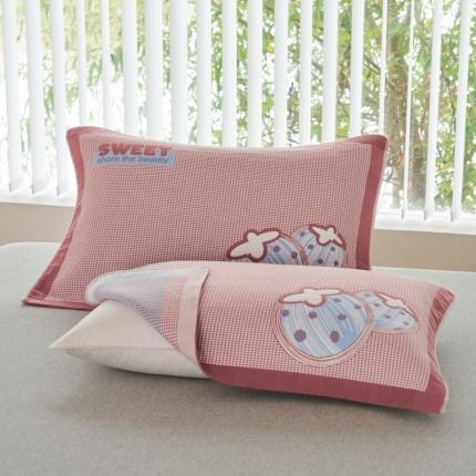 91家纺网 家纺一手货源 找家纺 总 棠薇2025新款加厚八层纯棉纱布枕巾一对装小清新小格子系列全棉枕头盖巾