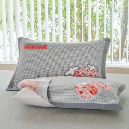 91家纺网 家纺一手货源 找家纺 总 棠薇2025新款加厚八层纯棉纱布枕巾一对装小清新小格子系列全棉枕头盖巾