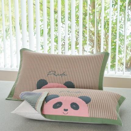 91家纺网 家纺一手货源 找家纺 总 棠薇2025新款加厚八层纯棉纱布枕巾一对装小清新小格子系列全棉枕头盖巾