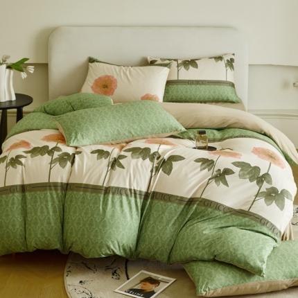 91家纺网 家纺一手货源 找家纺 凡客  2023新款针织棉磨毛绒感四件套 兰亭