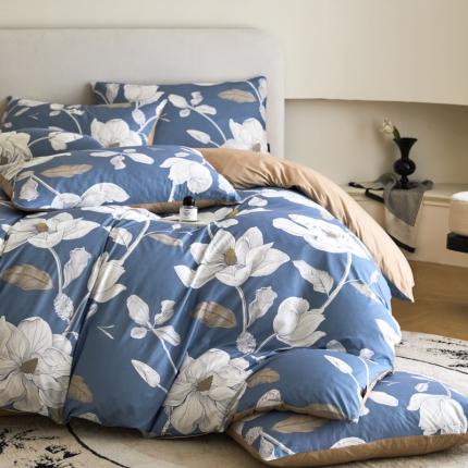 91家纺网 家纺一手货源 找家纺 凡客  2023新款针织棉磨毛绒感四件套 斜影